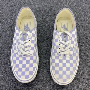 Vans Authentic Checkerboard Lilac White Sneakers Pastel Retro Mens 8 Women's 9.5